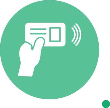 NFC Card Reader Terminal Glyph Circle vector