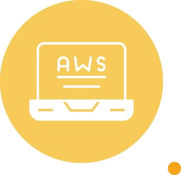 AWS Cloud Computing Icon Glyph Circle vector