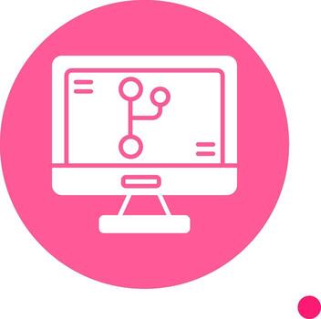 Git Version Control Tool Glyph Circle vector