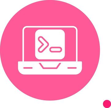 Terminal Command Console Glyph Circle vector