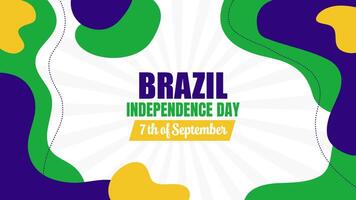 modern rörelse grafisk animering för Brasiliens oberoende dag. de funktioner ett abstrakt bakgrund med dynamiskt rör på sig vågig former i de vibrerande färger av de brasiliansk flagga. video