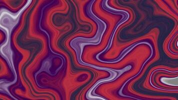 movimiento gráfico presentando un dinámica y fluido turbulento modelo en sombras de rojo, púrpura, y blanco, creando un elegante líquido mármol efecto. video