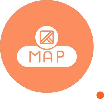 View Map Button Glyph Circle vector