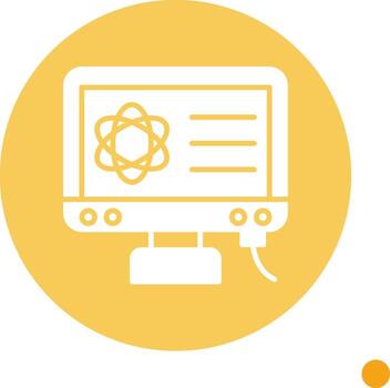 tecnología computadora laboratorio glifo circulo vector