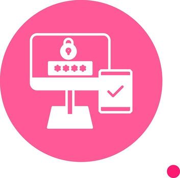 Two Factor Login Verification Glyph Circle vector
