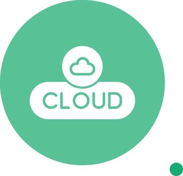 Open Cloud Button Glyph Circle vector