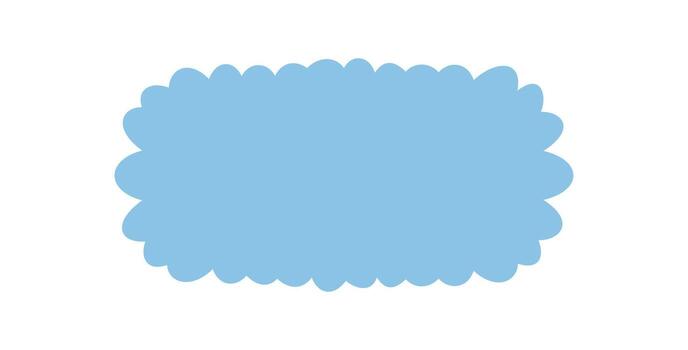 Groovy wavy bubble rectangle frame in retro silhouette style. Funky abstract border with solid shape as graphic background. Y2k rectangle border in blue for cool banner or modern label. vector