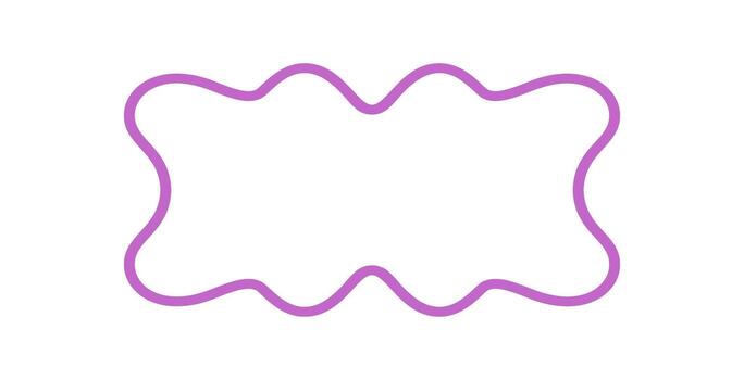 Groovy wavy rectangle outline frame with retro bubble shape forms graphic border. Unique y2k line and abstract style for modern background. Playful pop accent and creative look. vector