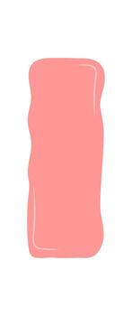 Pink fluid squiggle sticker features a rectangle hand drawn frame with wave border. Playful label background works as a text box in doodle style, ideal for memo or message space. vector