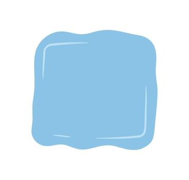 Blue hand drawn frame with an organic wavy border and squiggle shape as a playful rectangle blob. Doodle template for background or text, unique border design for creative card or label. vector