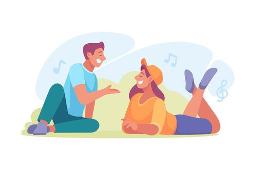 A Joyful and Lively Conversation Between Close Friends in a Relaxed and Comfortable Setting vector
