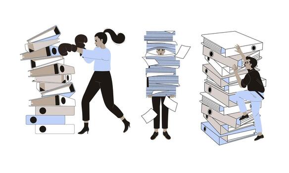 Successfully Overcoming Various Challenges with Effective Workload Management in the Workplace vector