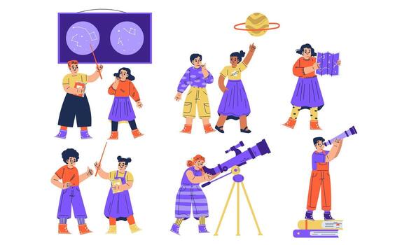 Exploring Astronomy Engaging activities and observations for all ages to understand the universe vector