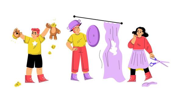 Creative Kids Engaged in Fun and Imaginative Activities, Ready to Explore and Learn vector