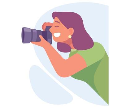 A talented photographer is capturing beautiful moments using a DSLR camera during an event vector