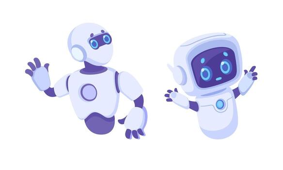 encantador simpático robots ilustrando el emocionante futuro de tecnología y innovación vector