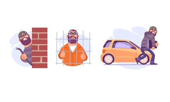 The Life of a Thief An Intriguing Journey from Breakin to Final Capture and its Consequences vector