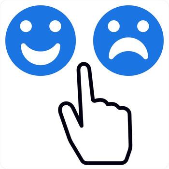 Feedback and option icon concept in blue color vector