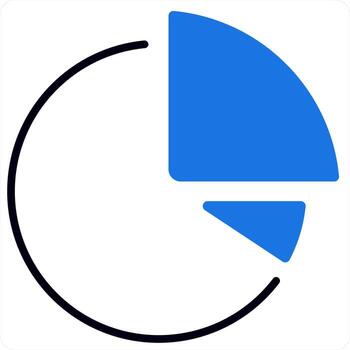 Pie Chart icon in blue color vector