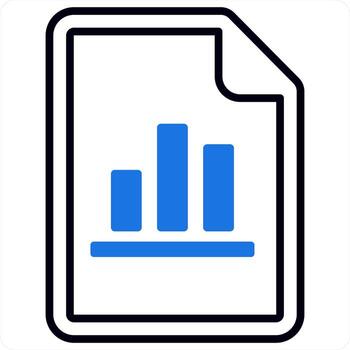 Chart Document icon concept in blue color vector