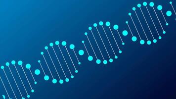 Seamless Looping DNA double helix molecules rotating on gradient background video