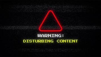 avvertimento inquietante contenuto, retrò vhs soddisfare avvertimento schermo copertura con un' Vintage ▾ statico e problema tecnico effetto video