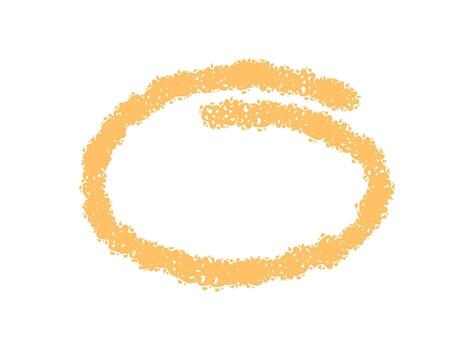 Round crayon scribble frame with chalk sketch contour forms a quote highlight. Orange stroke and icon style background create a textured look, perfect for modern note or creative message concepts. vector