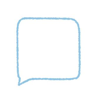 tiza habla burbuja con mano dibujado rectángulo describir. redondo orgánico globo símbolo como azul mensaje o charla caja de texto. contorno estilo icono para hablar y mensaje concepto, Perfecto para moderno comunicación vector