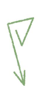 Green hand drawn arrow points down with crayon stroke for a bold sketch symbol. Chalk pointer forms a simple icon element, ideal for clear messages and creative concepts. vector