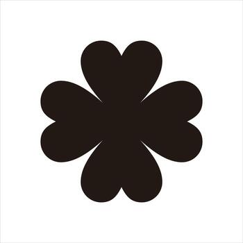 Four leaf clover icon isolated on white background. Clover silhouette. Simple icon. design element. vector