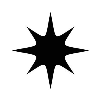 eight pointed star icon design black force on a transparent background, drawing for a stencil. vector