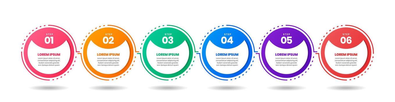 Circle Infographic Element Design Templates with Icons and 6 Steps. Suitable for Process Diagram, Presentations, Workflow Layout, Banner, Infographic vector
