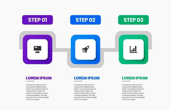 Timeline Infographic Element Design Templates with Icons and 3 Steps. Suitable for Process Diagram, Presentations, Workflow Layout, Banner, Flow Chart, Infographic vector