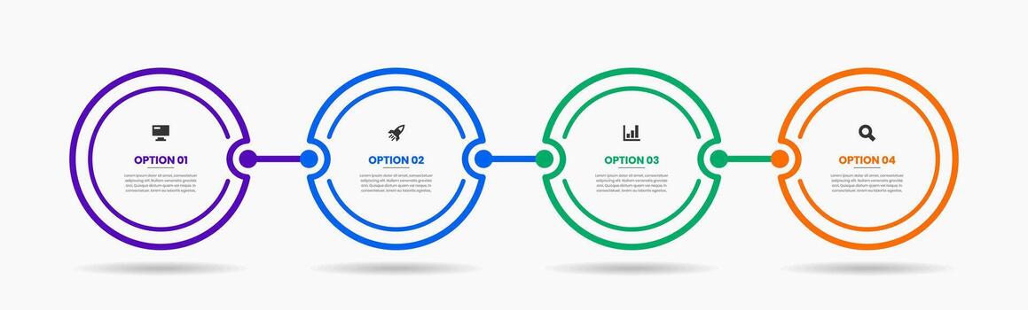Line Infographic Element Design Templates with Icons and 4 Options or Steps. Suitable for Presentations, Workflow Layout, Banner, Flow Chart, Infographic vector