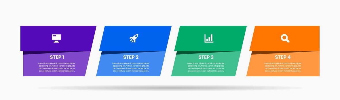 Label Infographic Element Design Templates with Icons and 4 Options. Suitable for Process Diagram, Presentations, Workflow Layout, Banner, Flow Chart, Infographic vector