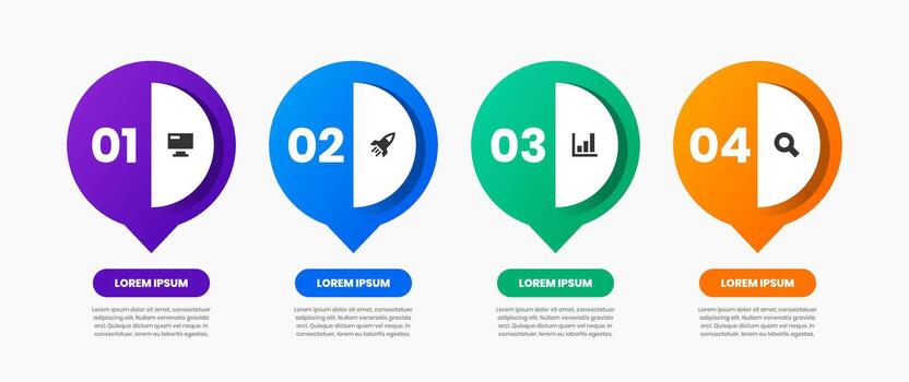 Colorful design concept icons vector