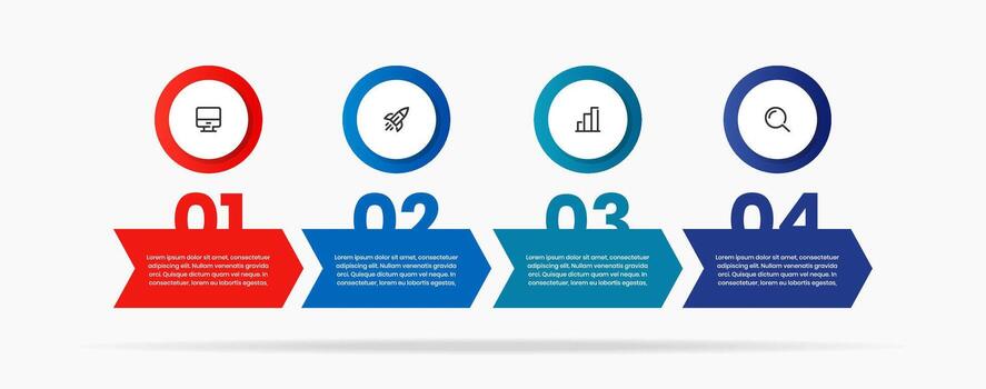 Abstract Infographic Element Design Templates with Icons and 4 Numbers. Good for Presentations, Workflow Layout, Banner, Flow Chart, Infographic vector