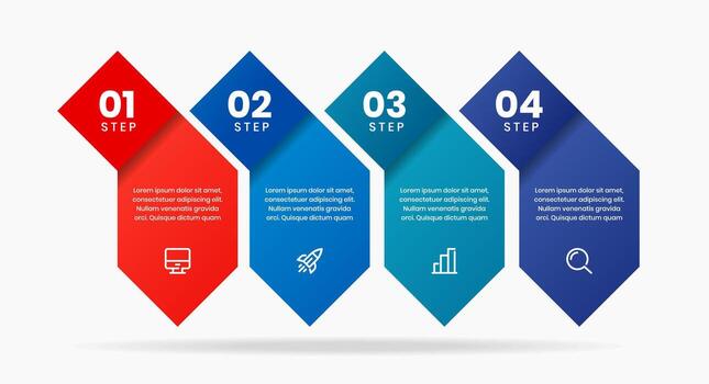 Four steps visual guide diagram vector
