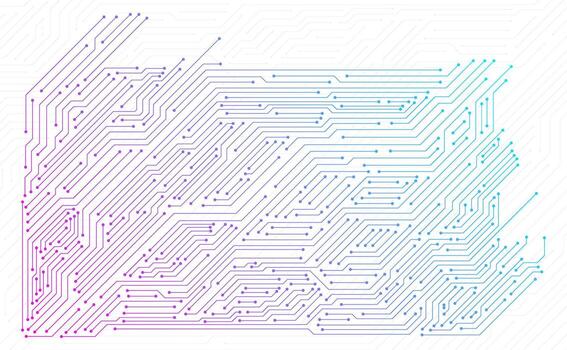 Abstract digital circuit board electronic computer processors cpu. Circuit board with connected lines and dots on an abstract digital motherboard. vector