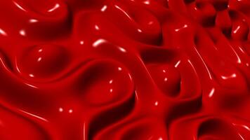 Red glowing plasma waves flowing in endless loop, radiant metallic accents on a stylish elegant background with unique abstract art video