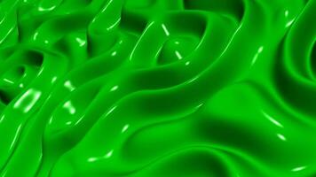 Green plasma waves with metallic sheen moving fluidly in loop, exclusive elegant background designed for premium abstract visuals video