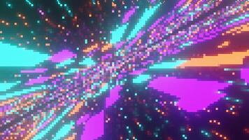 pixel futurista ficção científica holográfico tecnologia, abstrato movimento gráfico digital, Internet dados rede animação fundo video
