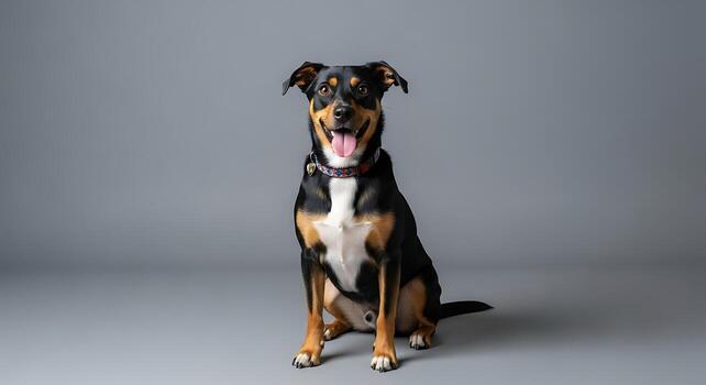 Minimal Pet Studio Portrait Featuring Dog in Neutral Setup photo