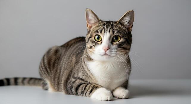 Stunning Companion Cat Close-Up Studio Shot with Sharp Details photo