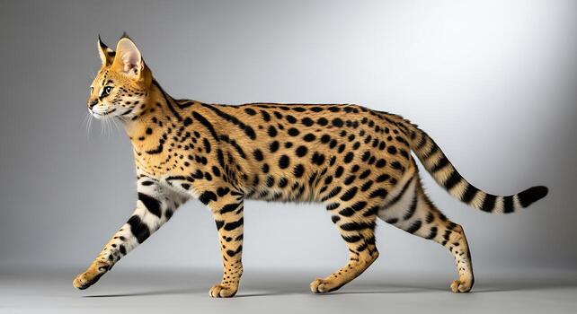 High-Quality Studio Photo Featuring Exotic Cat Relaxing Quietly