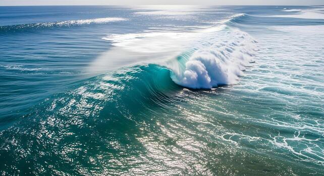 Ocean Waves Rolling On Shore Aerial Drone Photography photo