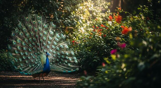 Peacock Feather Pattern in High Quality Macro Photography photo