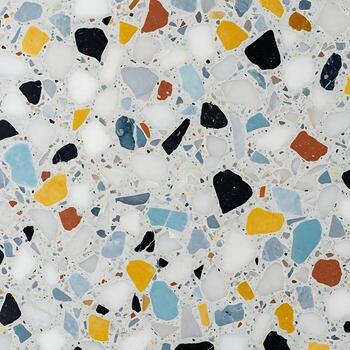 Smooth terrazzo seamless wall pattern top view background with tiny stones photo