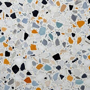 Seamless terrazzo surface pattern top view for architecture design photo