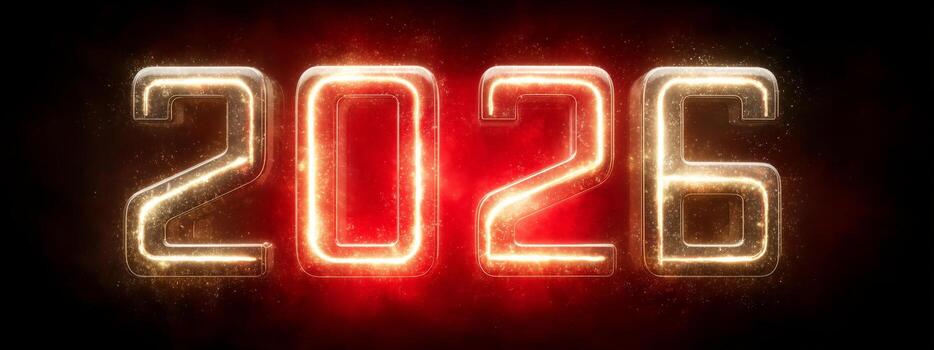 New Year Countdown With Sparkling Numbers Showcasing the Year 2026 photo